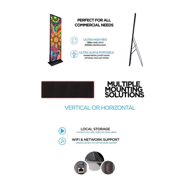 Wide Viewing Angle Front Service LED Display P1.9 Aluminum Panel High Resolution