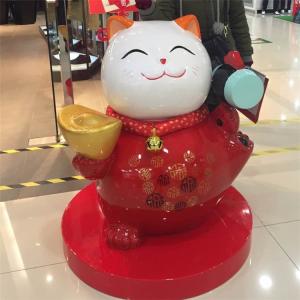 Wholesale Japanese Style Hand Painting Fiberglass Lucky Cat Statue from china suppliers