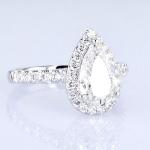 18k Pear Around Full Diamonds Women Ring White Lab Grown Diamond Ring Beautiful