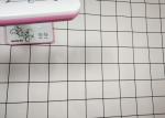 Square Modern Self Adhesive Textured Wallpaper White Base Black Lines