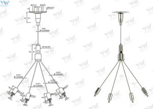 Wholesale Billboard Wire Suspension Kit , Wire Rope Hanging System 30 KG Safe Working Load from china suppliers
