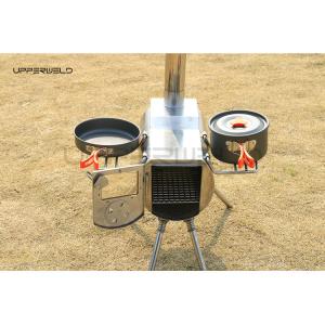 Wholesale Portable Firewood Stove Grill Stainless Steel Outdoor Stove for Camping Cooking from china suppliers