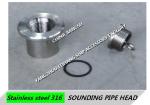 Marine ballast tank stainless steel sounding pipe head, ballast tank steel deck