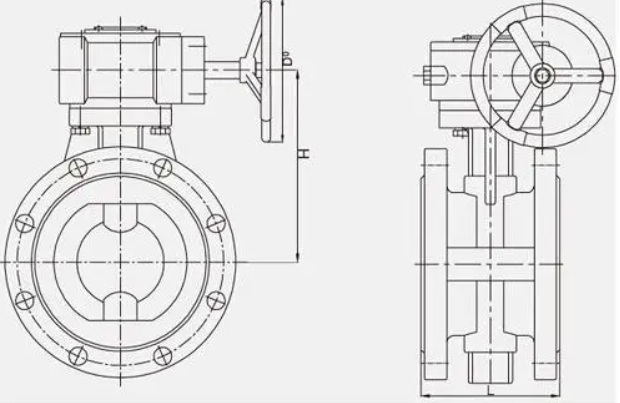 OEM Supported Pneumatic Ductile Iron Flange Soft Seal Butterfly Valve for Gas Media