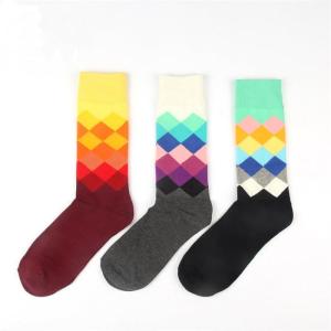 Wholesale 2016 Newest colorful fancy rainbow design mid-calf length spring dress socks for men from china suppliers