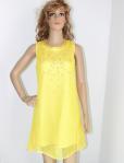 Round neck sleeveless ladies dresses with polyester