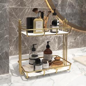 Wholesale Waterproof Metal H30CM 2 Tier Bathroom Counter Shelf from china suppliers