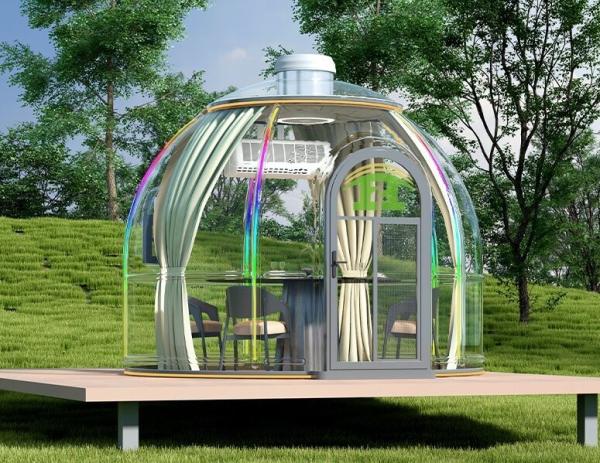 Modern Luxury Design Prefab Green Houses Windproof PC Material Dome Tent for