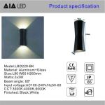 Modern wall mounted lamps decorative outdoor waterproof up down wall lamp