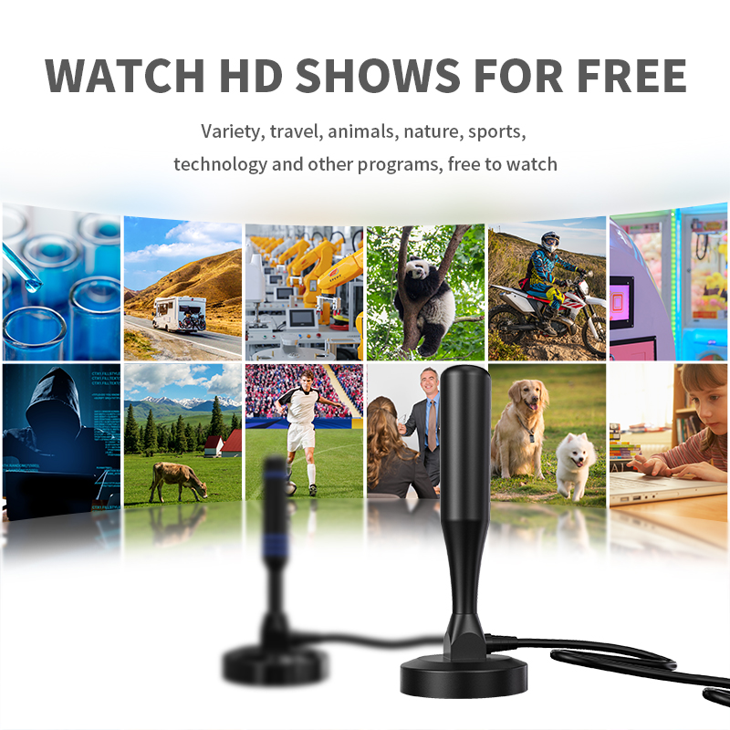 360 Degree Active UHF VHF Indoor HD Digital TV Antenna with Private Mold and High Gain
