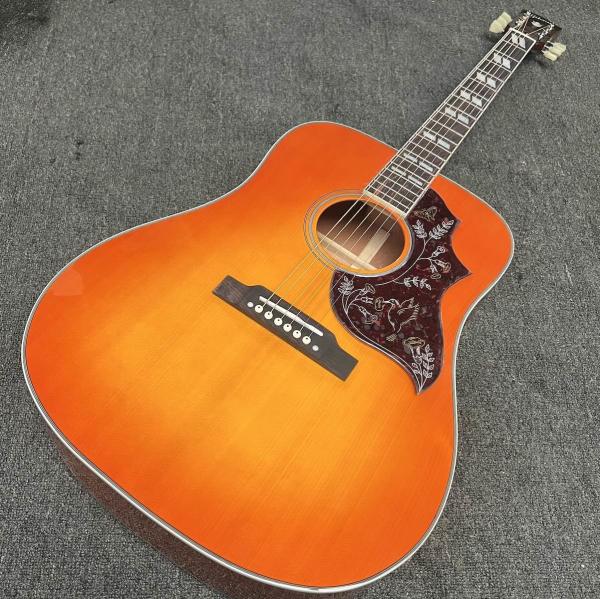 Custom 41 Inch Hummingbird Gibson Style Acoustic Guitar in Heritage Cherry