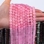 Natural Crystal Gemstone Rose Quartz Loose Bead Strands Semi Precious Stone for