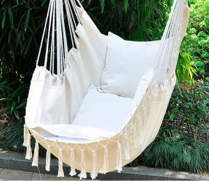 Wholesale White Macrame Tassel Hanging Hammock Chair For Bedroom Swinging Chair Indoor Bedroom from china suppliers