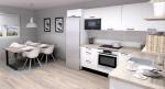 Melamine Finish Modern Modular Kitchen Cabinet L Shape Design