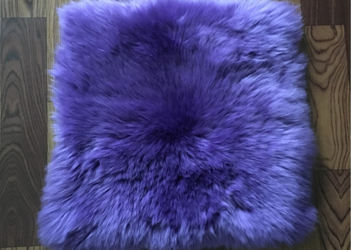 Shearling Sheepskin Lambswool Seat Cushion Double Sided For Bed / Sofa Decorative