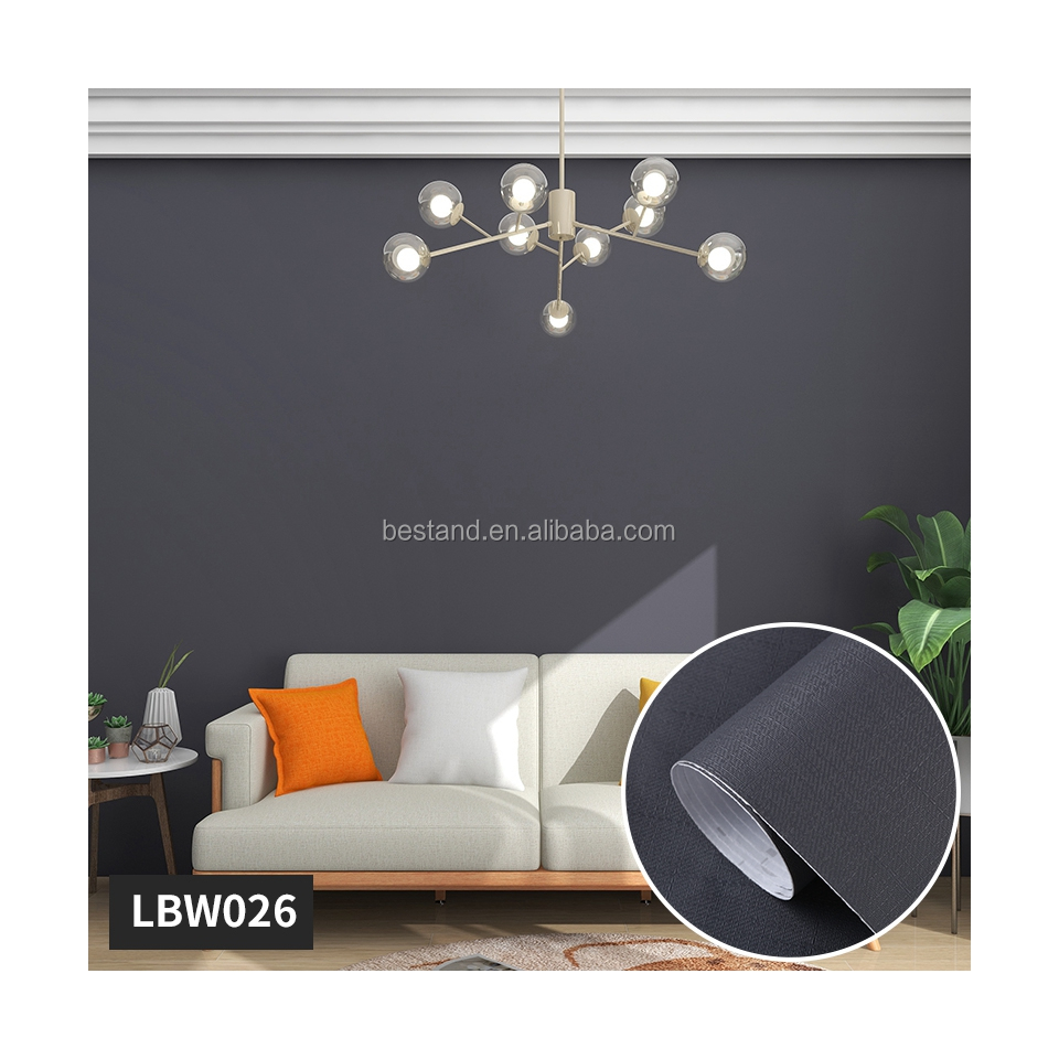 Modern Design Style Lighter Gray Peel and Stick Wallpaper Self-Adhesive Textured Wall Covering Matt Surface for Commerce