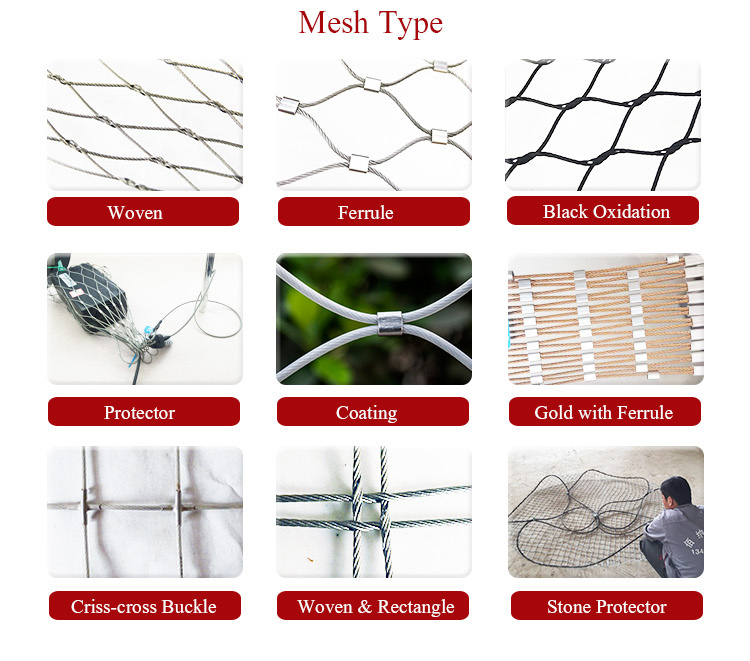 304 316 Stainless Steel Rope Safety Wire Mesh
