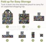 ECO Friendly nylon grocery shopping bag, tote bag shape with chic pattern,fold