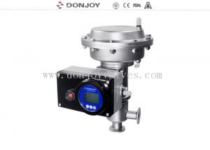 Wholesale Stainless steel sanitary diaphragm regulating pneumatic reversing valve with square positioner from china suppliers