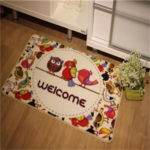 Cartoon bird design welcome door mat