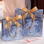wholesale luxury foldable shopping bag custom logo black paper gift bag with