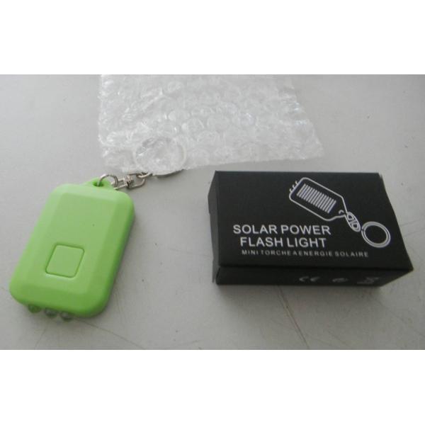 Customized Colorful Solar Key Ring Three Led Light Solar Power Keychain