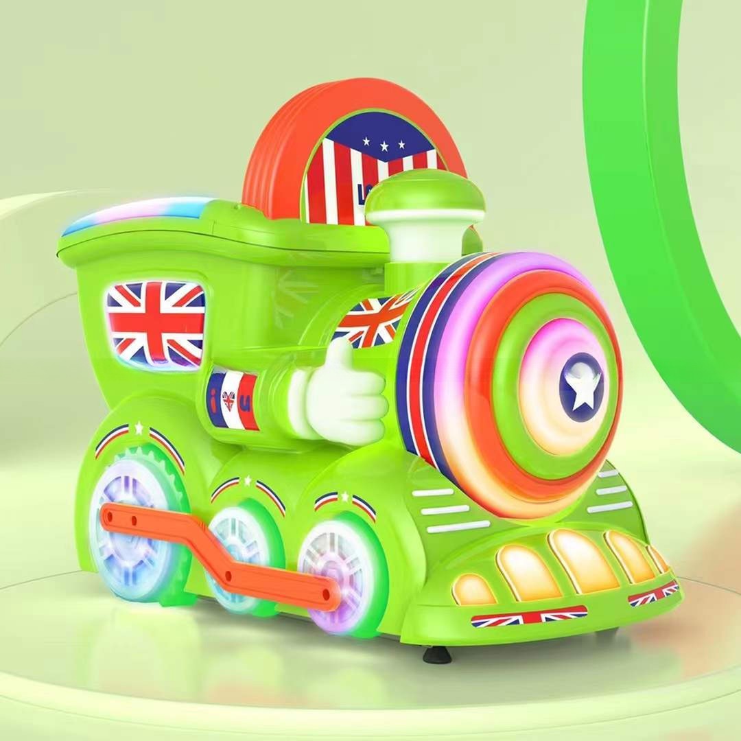 Happy kids british train coin operated kiddie rides for shopping mall