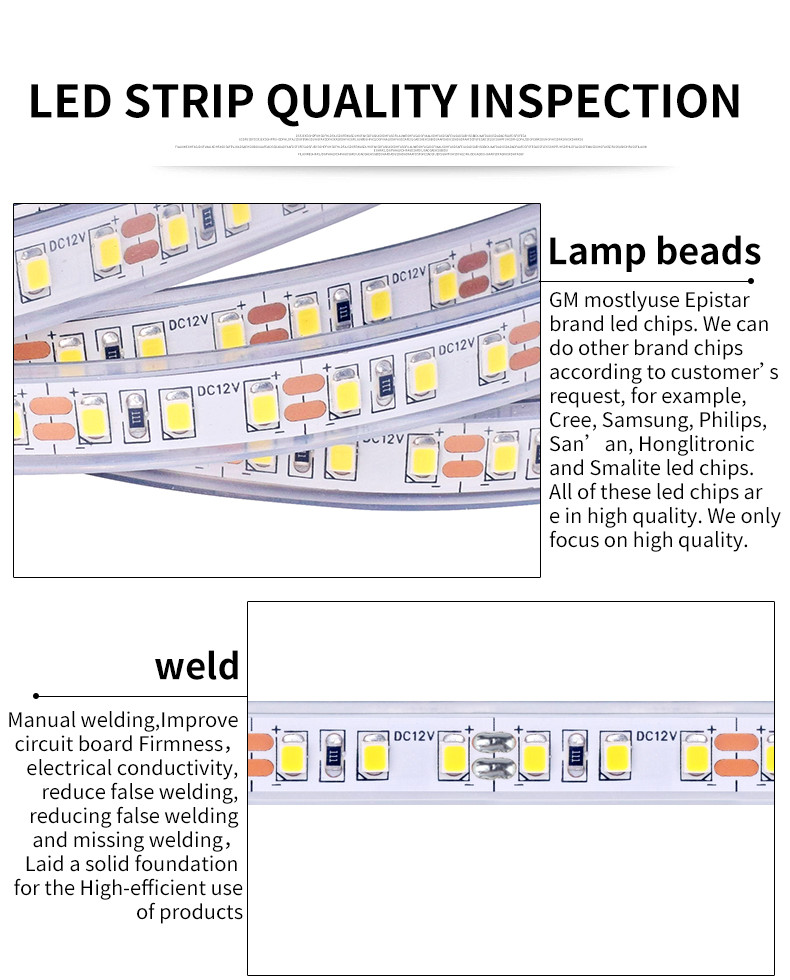 120LEDs/m 12W 1600lm SMD 2835 LED Strip 2Oz PCB For Home
