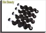 Black Peruvian Virgin Remy Human Hair Extensions Body Wave Type
