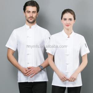 Wholesale Customized White Chef Cook Uniform Hotel Kitchen short sleeve topspants uniform from china suppliers