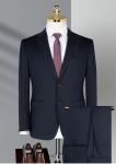 Men's Fashion Business Suit in Blue Woolen with Single Breasted Jacket and
