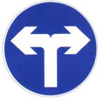 Road Turn Sign Sheet Direction Sign Board Round Traffic Steel Board with Bule