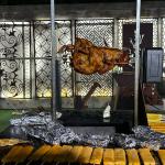 Oxidized Corten Steel Fire Pit Rotating BBQ Grill Roasting Rack For Outdoor