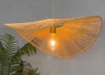 Wabi-sabi style rope chandelier simple creative bedroom living room lamp hand