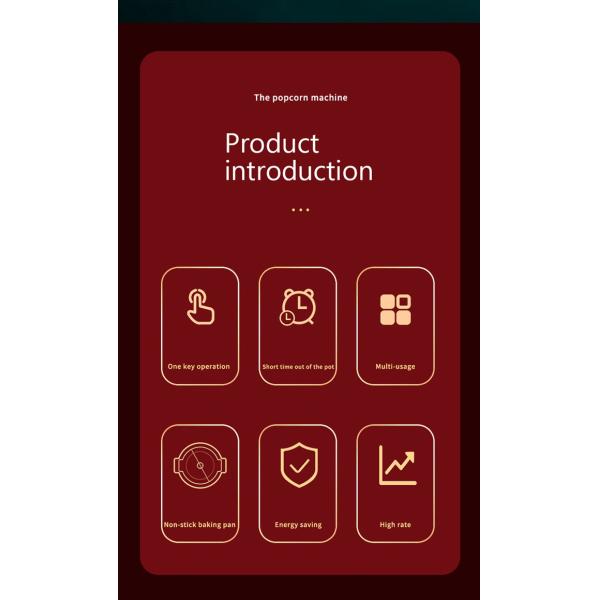 330W Home Popcorn Maker Machine Explosive Spherical Butterfly Shape