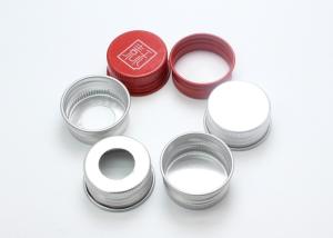 Wholesale 28mm Silver / Red Aluminium Screw Caps High Durability For Screw Bottle from china suppliers