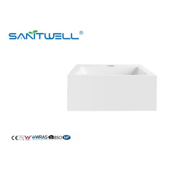 SWZ857 Sanitary Ware Product Stone Resin Basins Eco-Friendly Glossy White Countertop Sinks For Hotel