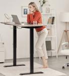 Ergonomic Office Standing Desk Black Metal Electric Table Height Adjustable