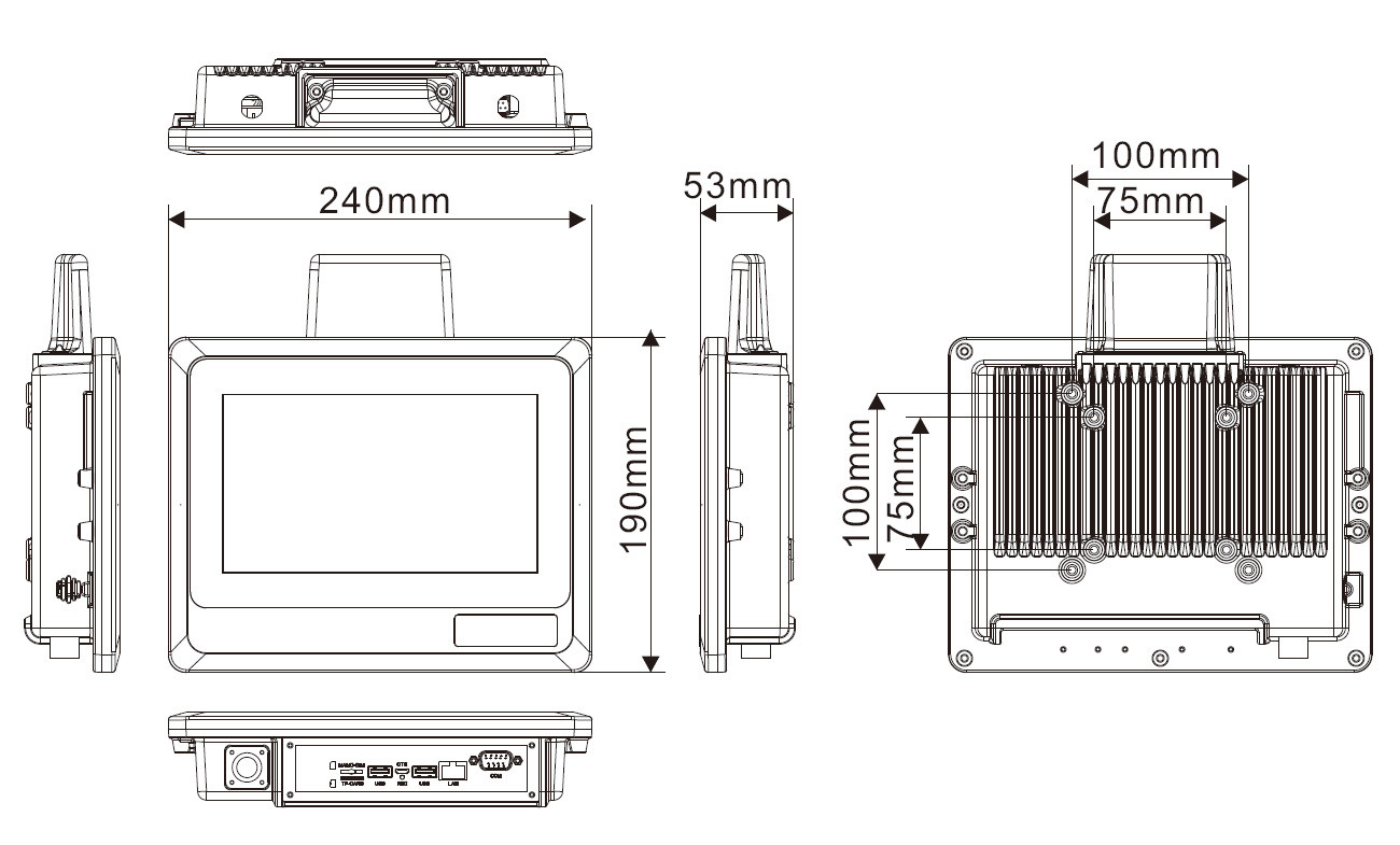 VT-640A Vehicle Mount Computer ARM Dual Core 8inch Capacitive Touch Screen