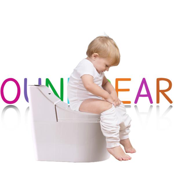 White Baby Training Potty Cartoon Print Plastic Toilet Trainer - EN71 Test