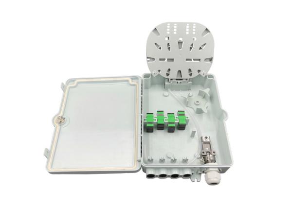 Wall Mount Fiber Optic Distribution Box Hoding Pole 4 Cores White Black Color