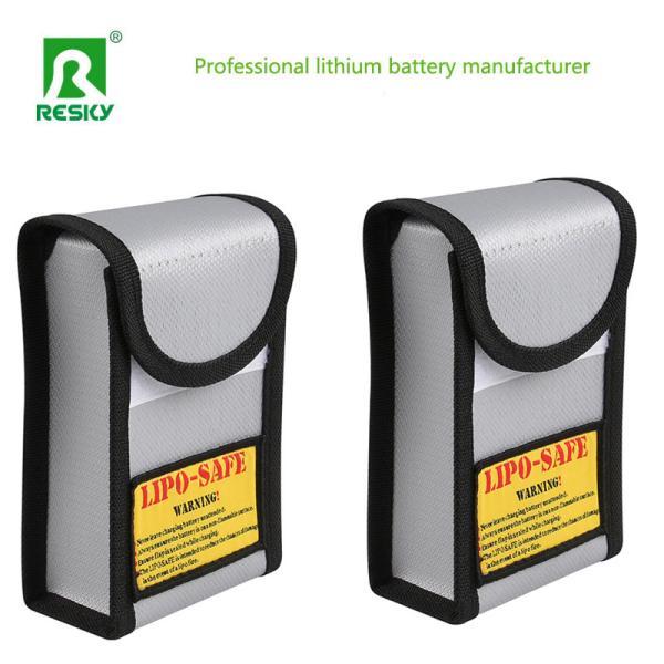Silver Fireproof Explosion Proof RC Drone Lithium Battery Pack Safe Charging Bag 55x90x140mm