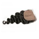 Loose Wave Human Hair Silk Closure Soft Smooth Natural Head Skin Color