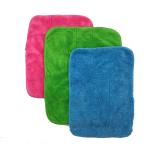 Purl Stitching 80% Polyester Microfiber Cleaning Cloth Blue Coral Fleece 25x30