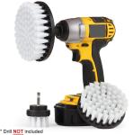 White Electric Extrusion Molding Scrubber Drill Brush Kit 3Pcs Household