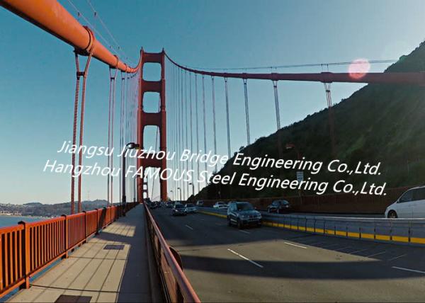 Road Wire Suspension Bridge Steel Clear Span Q345B - Q460C Grade Public