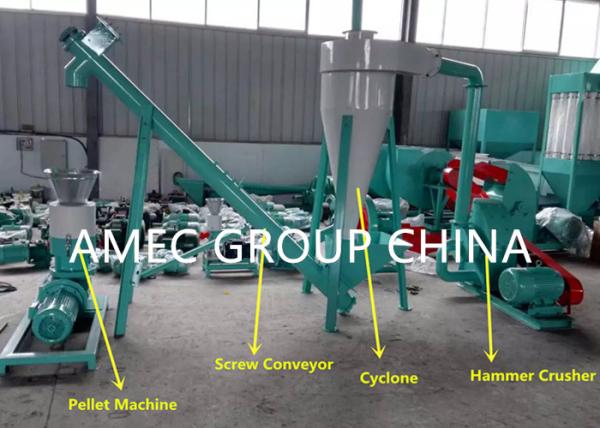 2 - 12mm Pellet Size Animal Feed Manufacturing Plant / Chicken Feed Making