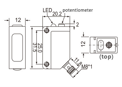 P2030 Stable Photoelectric Sensor Compact Dc Photoelectric Switch