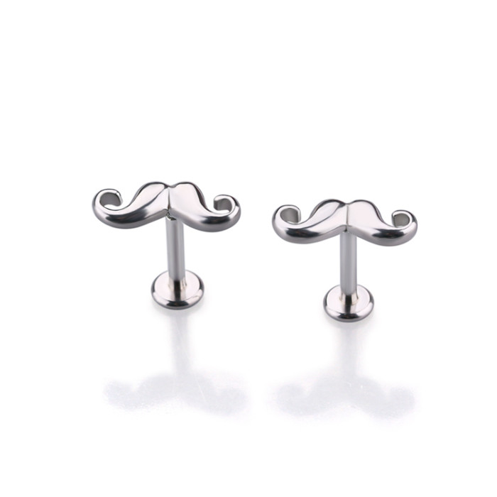 Wholesale body piercing jewelry mustache bar cheap cute lip stud labret ring