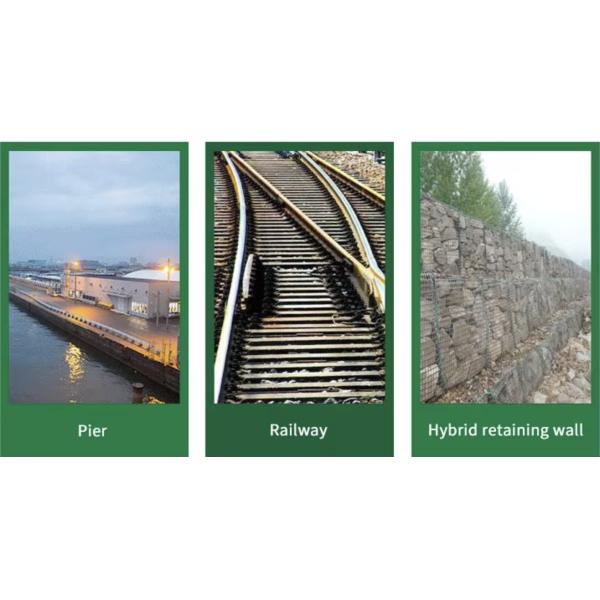Highly Efficient 150-150KN Polyester Geogrid Mesh For Embankment Retaining Walls Slopes